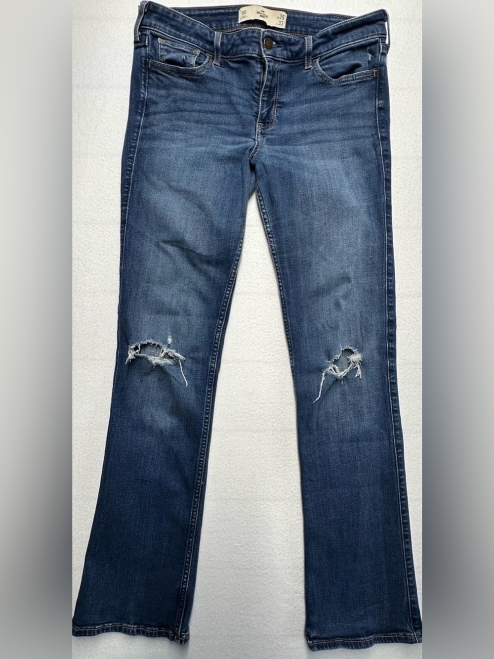 Hollister Womens Bootcut Jeans 29x33 Low Rise Distressed Stretch Y2K
